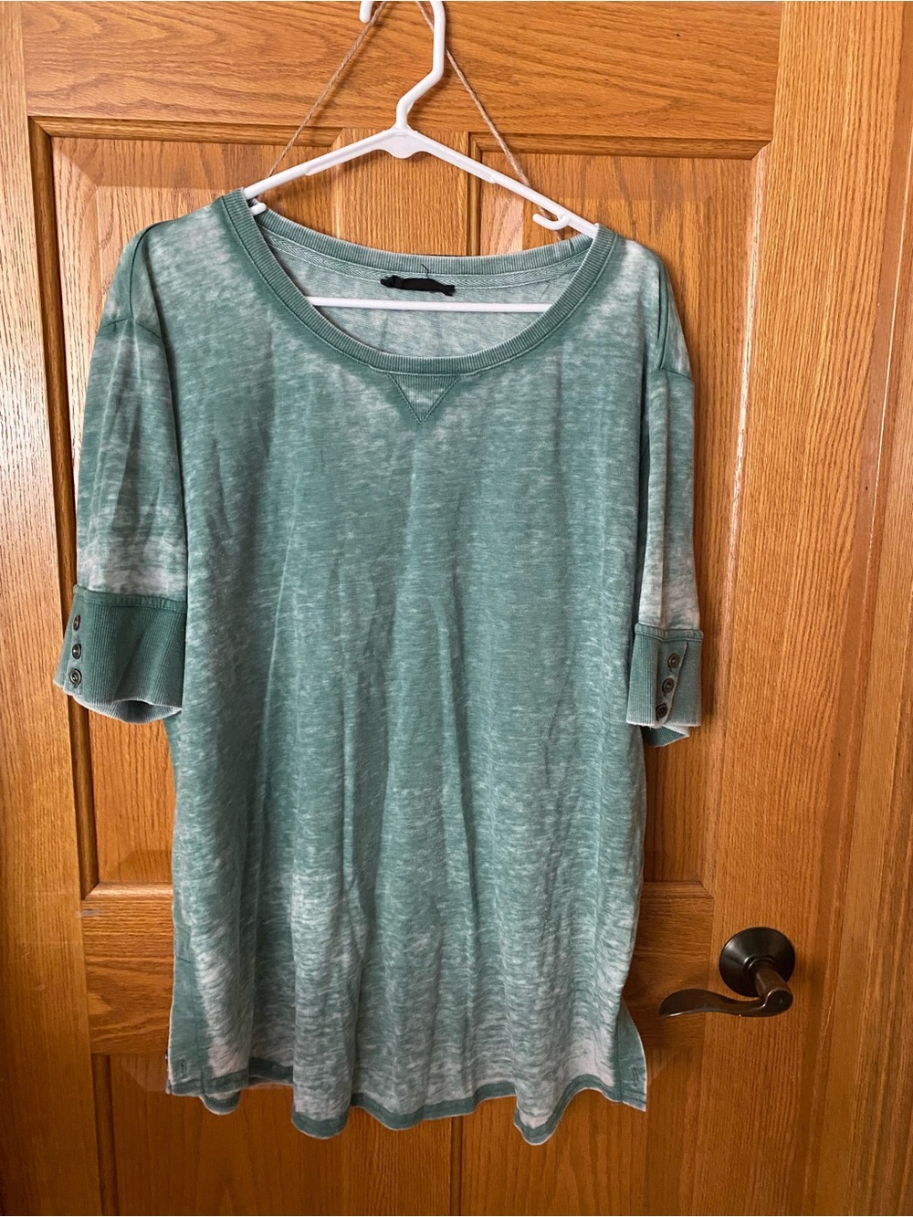Washed Sage Short Sleeve Women's Top